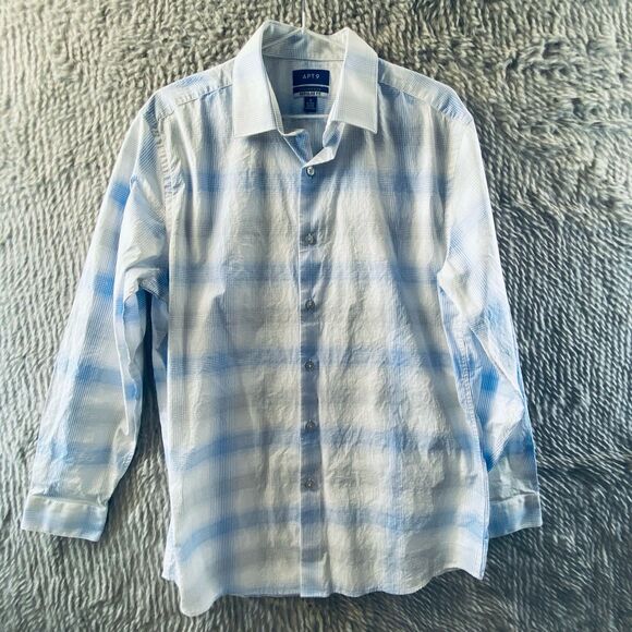 Apt. 9 Other - Apt.9 Young Men's Dress Shirt Long Sleeve Blue Waffle M 15 32/33